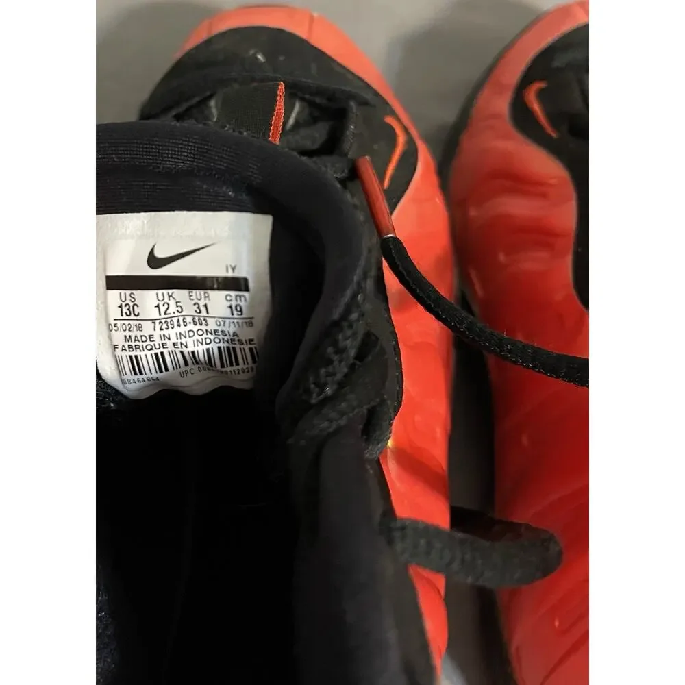 Youth Nike Air Penny Foamposite One 13C Black Orange Great Condition